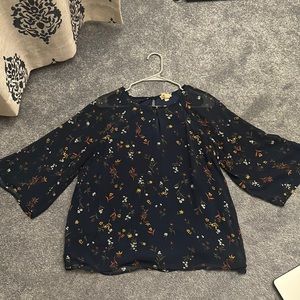 blue floral charming charlie blouse